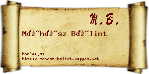 Méhész Bálint névjegykártya